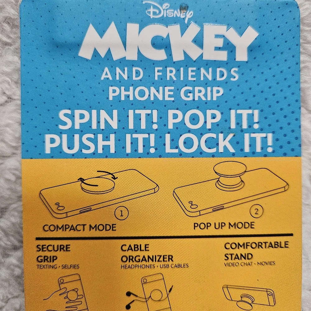 Disney Mickey and Friends Phone Grip - Black and White